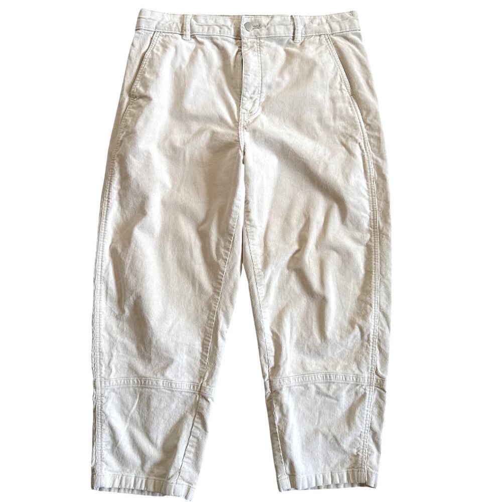 Everlane Utility Barrel Pant in Cream Corduroy Size 16